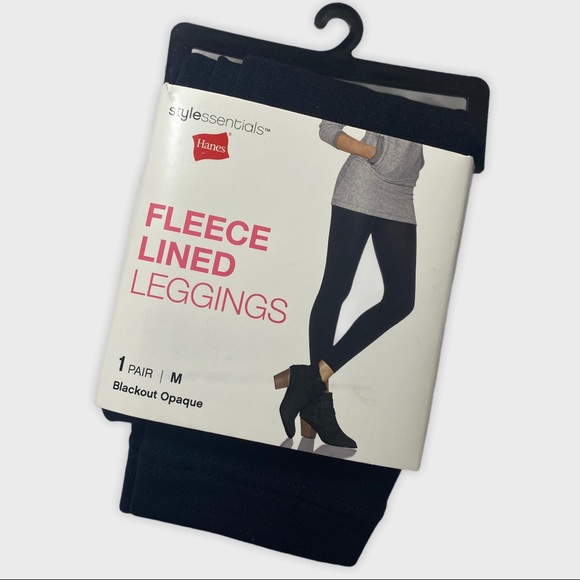 Hanes Fleece Lined Leggings New Size M 